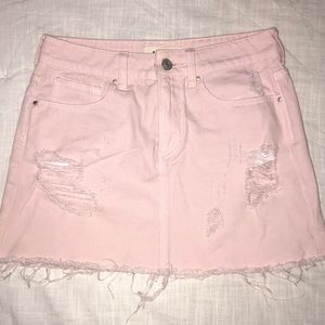 Pink Pacsun ripped jean skirt